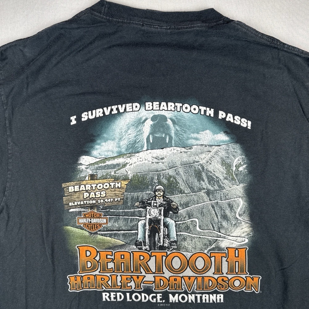 Harley Davidson Beartooth Pass T Shirt Large Red Lodge Montana 2013 Motorcycle